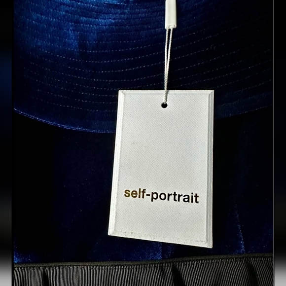 NWT Self Portrait Elegant Blue Off-Shoulder Dress Sz 6 - Picture 6 of 7